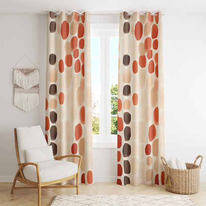 Autumn Botanical Curtains - Stylish Abstract Fall Drapes for Living Room or Bedroom