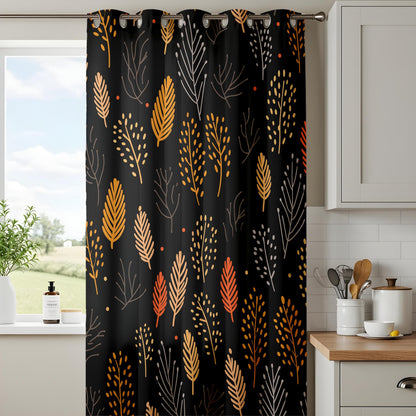 Onay Autumn Forest Curtains – Cozy Fall Leaf Drapes for Modern Botanical and Nature-Inspired Home Decor