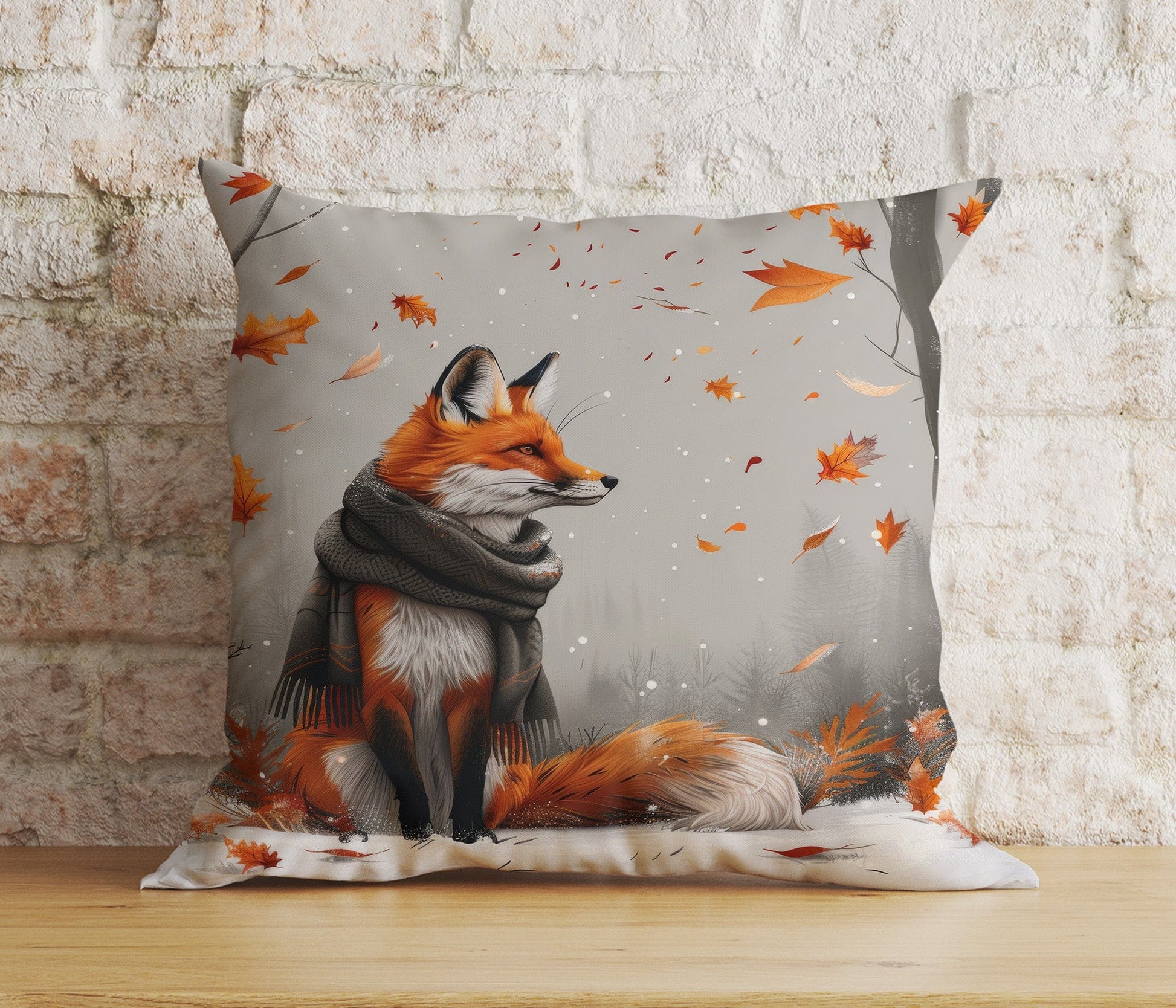 Onay Cushion Covers Autumn Fox in Fall Leaves Cushion Covers