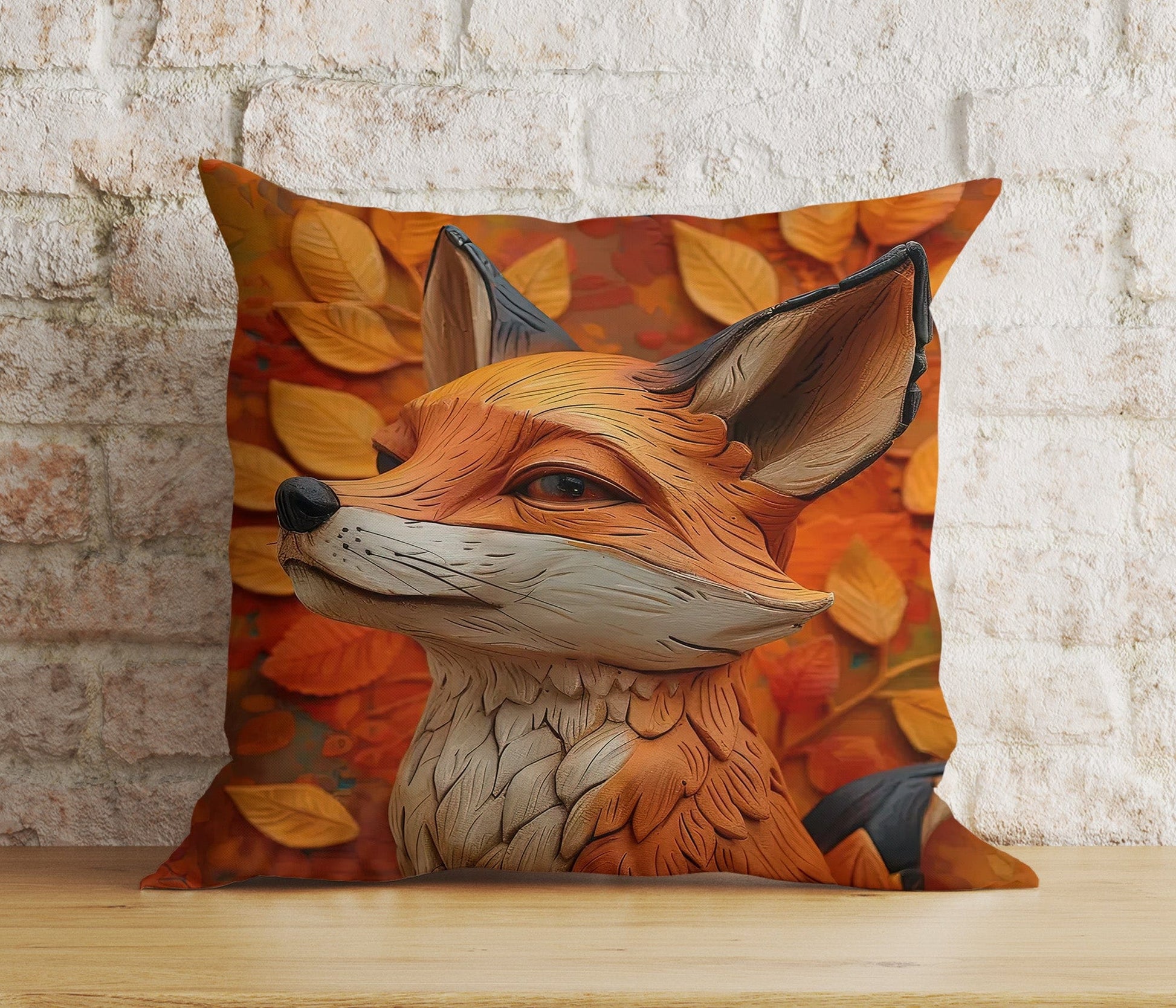 Onay Cushion Covers Autumn Fox in Fall Leaves Cushion Covers