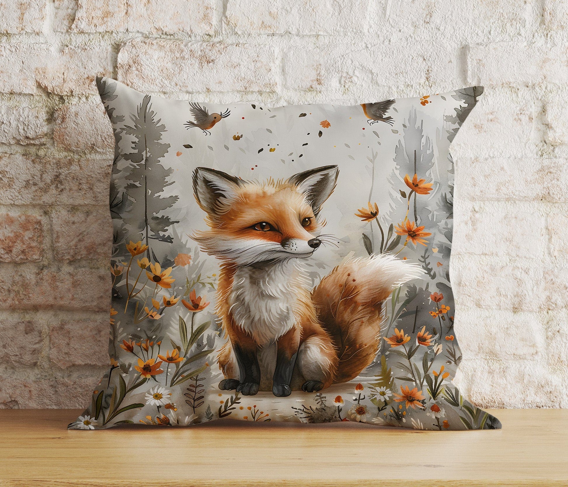 Onay Cushion Covers Autumn Fox in Fall Leaves Cushion Covers