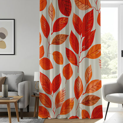Onay Autumn Leaf Living Room Curtains, Fall Inspired Window Drapes