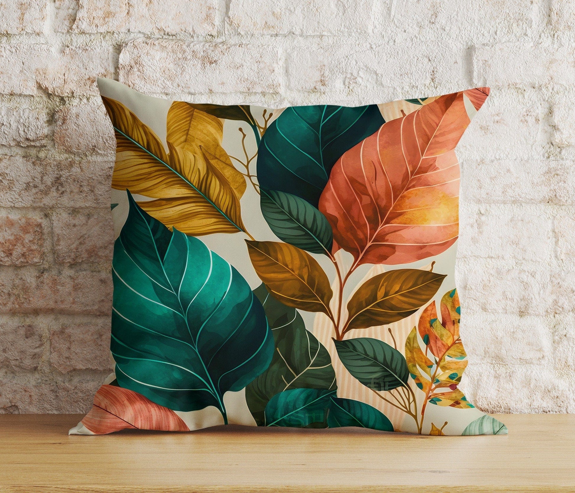 Onay 6 / 12 x 12 inch (30 x 30 cm) Double Side Autumn Leaf Pattern Cushion Covers Exquisite Floral & Leafy Pillow Covers