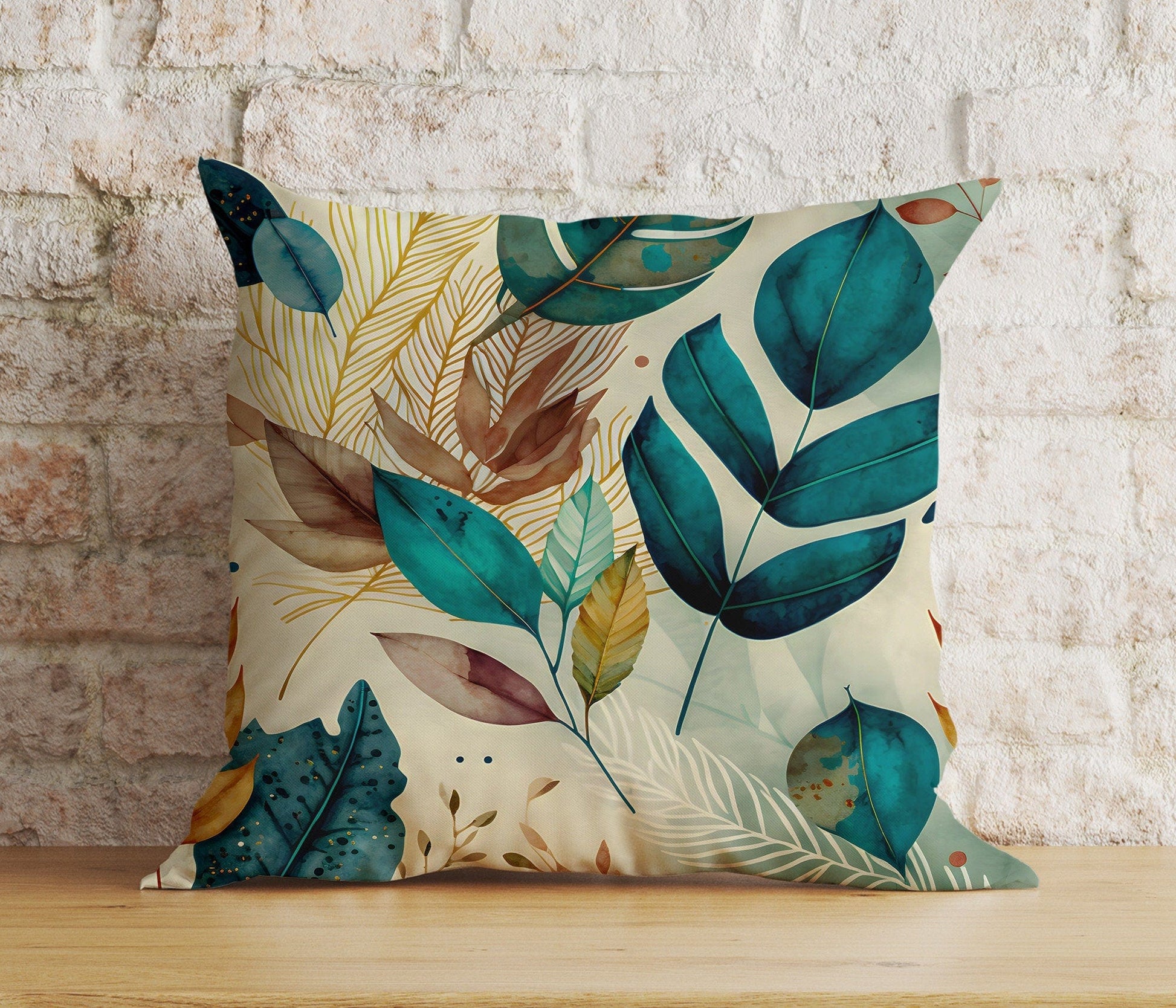 Onay 4 / 12 x 12 inch (30 x 30 cm) Double Side Autumn Leaf Pattern Cushion Covers Exquisite Floral & Leafy Pillow Covers