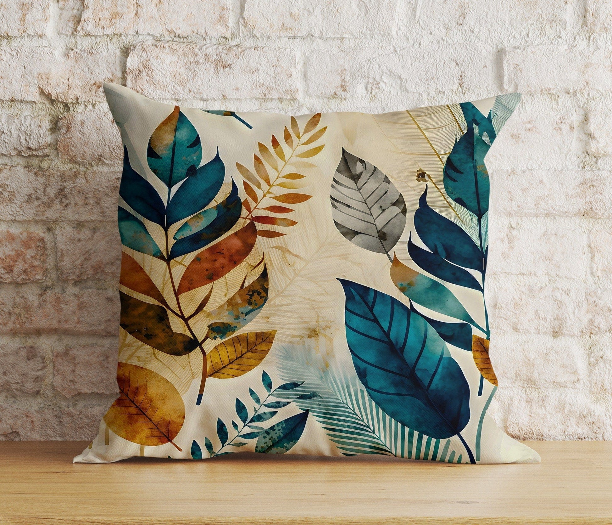 Onay 2 / 12 x 12 inch (30 x 30 cm) Double Side Autumn Leaf Pattern Cushion Covers Exquisite Floral & Leafy Pillow Covers