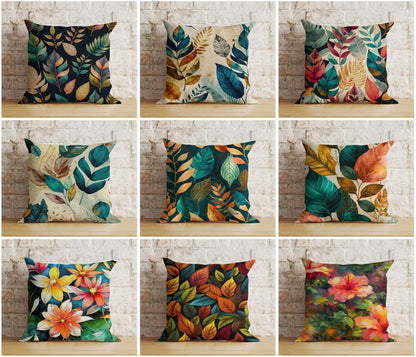 Onay Autumn Leaf Pattern Cushion Covers Exquisite Floral & Leafy Pillow Covers