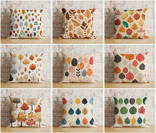 Onay Cushion Covers Autumn Rustic Neutral Fall Dry Leaves Fall Cushion Covers