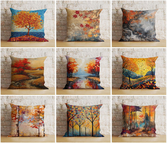 Onay Cushion Covers Autumn Trees and Leaves Pillow Cover Vibrant Fall Nature Cushion Covers