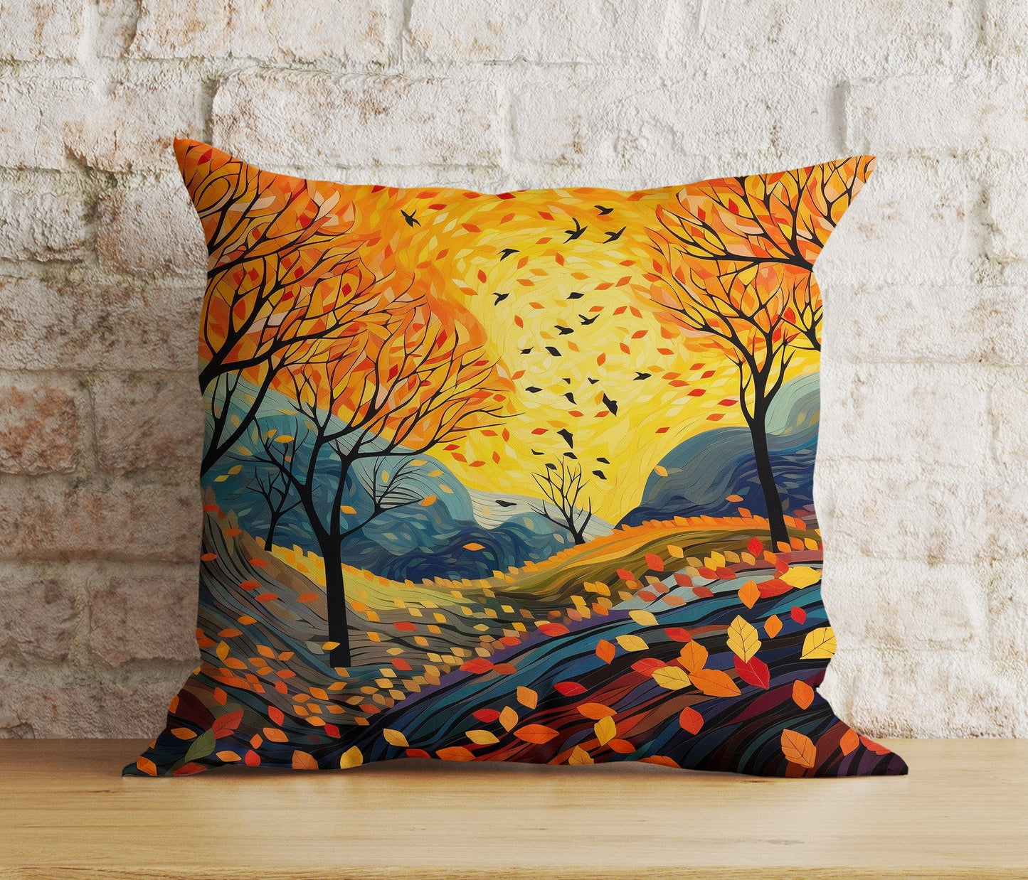 Onay Cushion Covers Autumn Trees and Leaves Pillow Cover Vibrant Fall Nature Cushion Covers