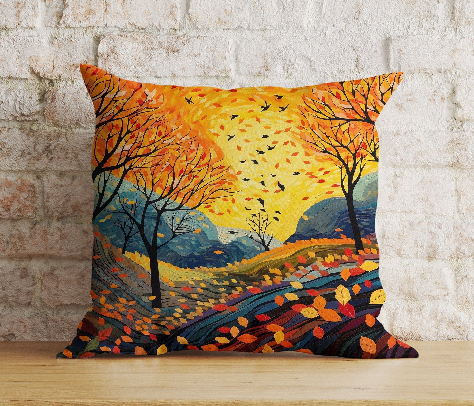 Onay Cushion Covers Autumn Trees and Leaves Pillow Cover Vibrant Fall Nature Cushion Covers