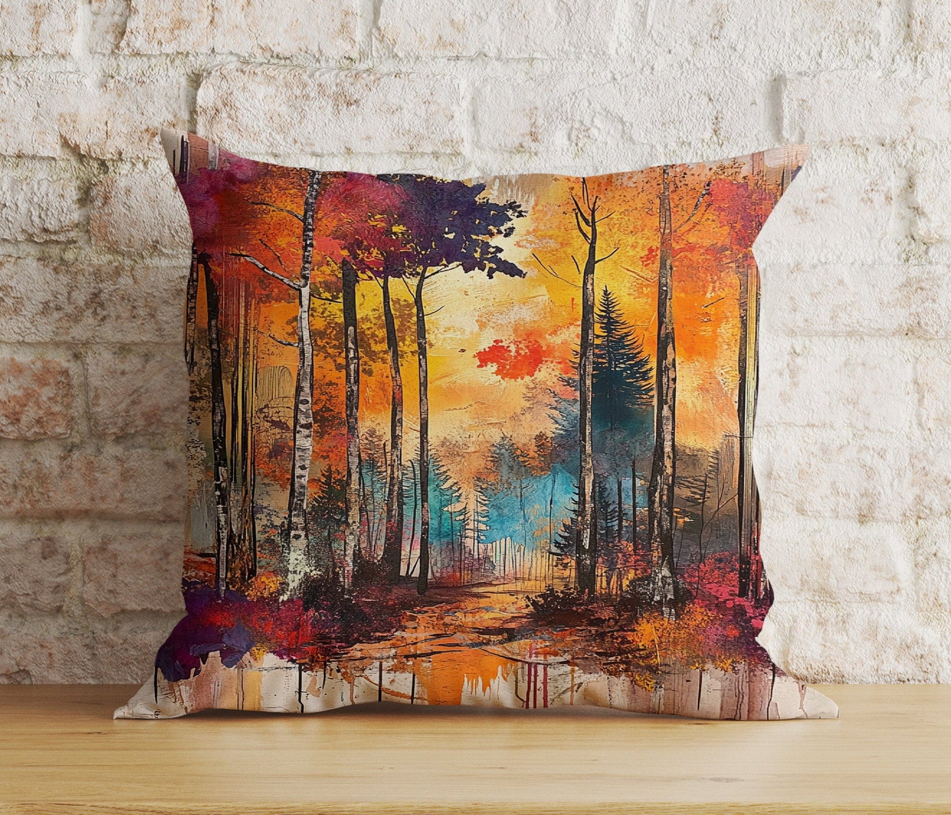 Onay Cushion Covers Autumn Trees and Leaves Pillow Cover Vibrant Fall Nature Cushion Covers