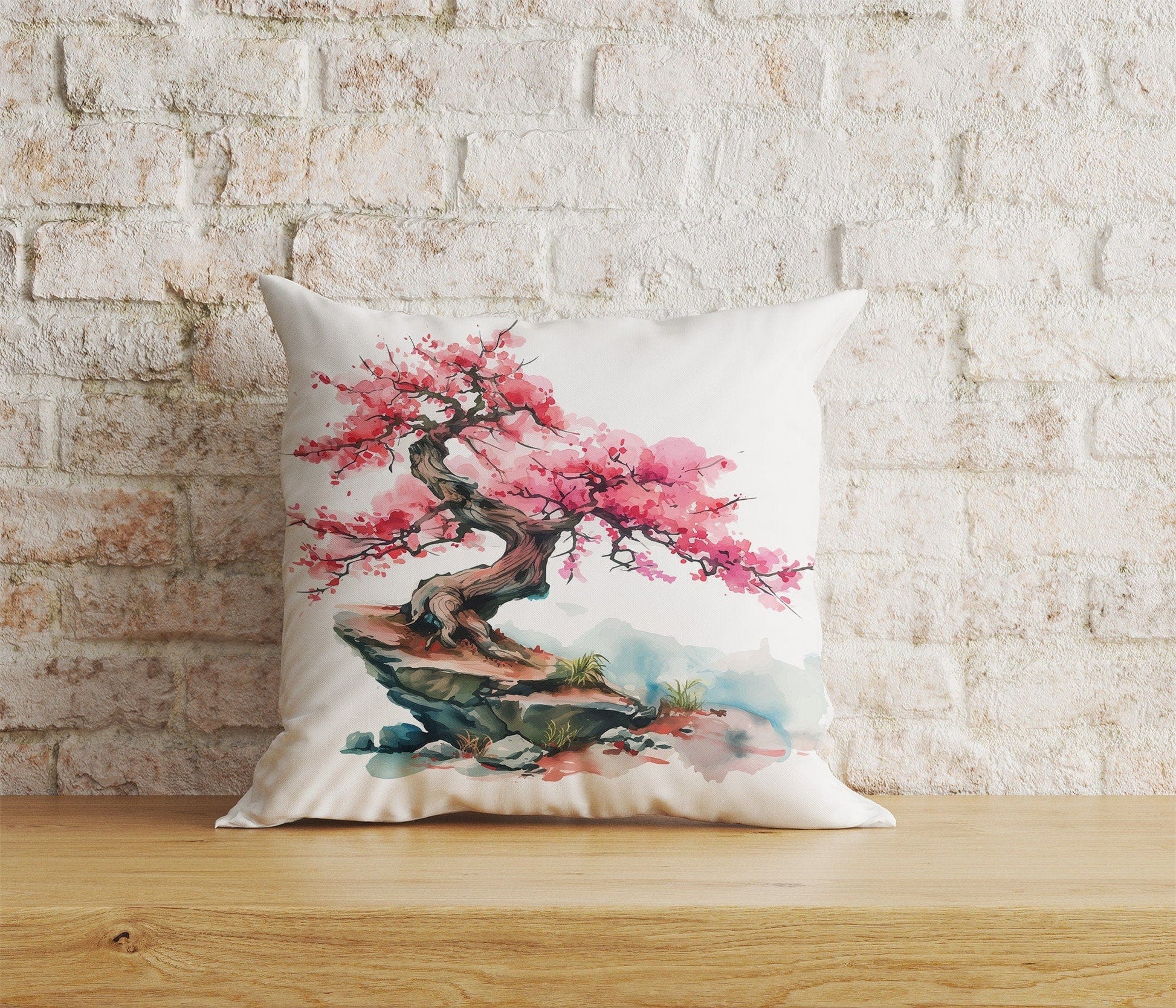Onay Cushion Covers 9 / 12 x 12 inch (30 x 30 cm) Double Side Autumn Zen Garden Watercolor Garden Cushion Cover