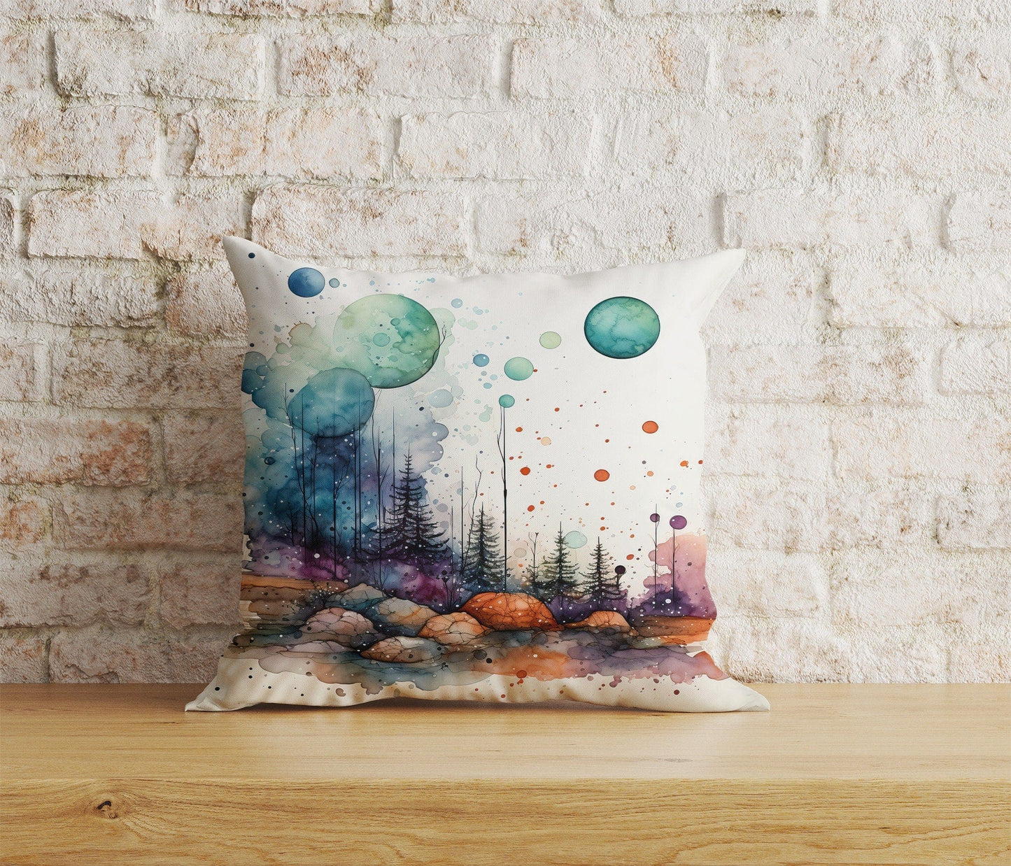 Onay Cushion Covers 6 / 12 x 12 inch (30 x 30 cm) Double Side Autumn Zen Garden Watercolor Garden Cushion Cover