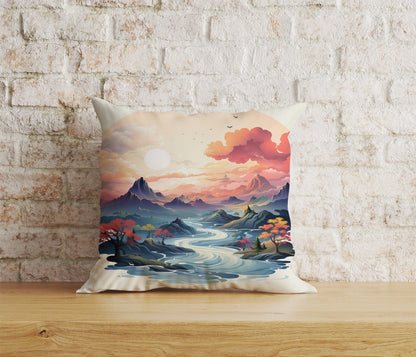 Onay Cushion Covers 4 / 12 x 12 inch (30 x 30 cm) Double Side Autumn Zen Garden Watercolor Garden Cushion Cover