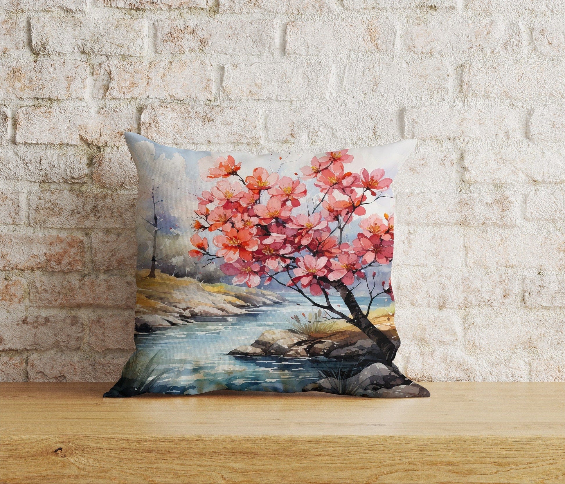 Onay Cushion Covers 2 / 12 x 12 inch (30 x 30 cm) Double Side Autumn Zen Garden Watercolor Garden Cushion Cover