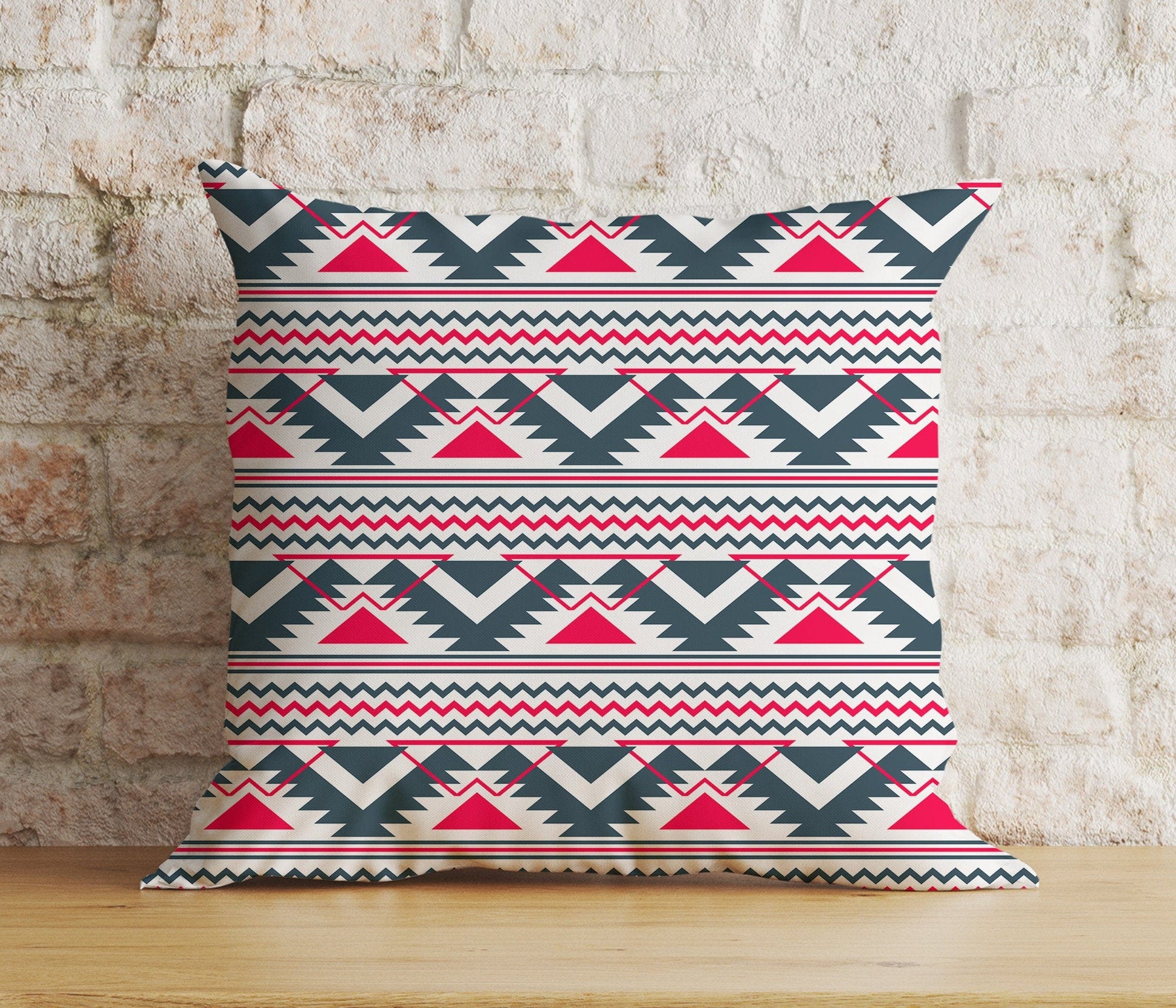 Onay 7 / 12 x 12 inch (30 x 30 cm) Double Side Aztec Kilim Cushion Cover Ethnic Southwestern Bedroom Throw Pillow Cover