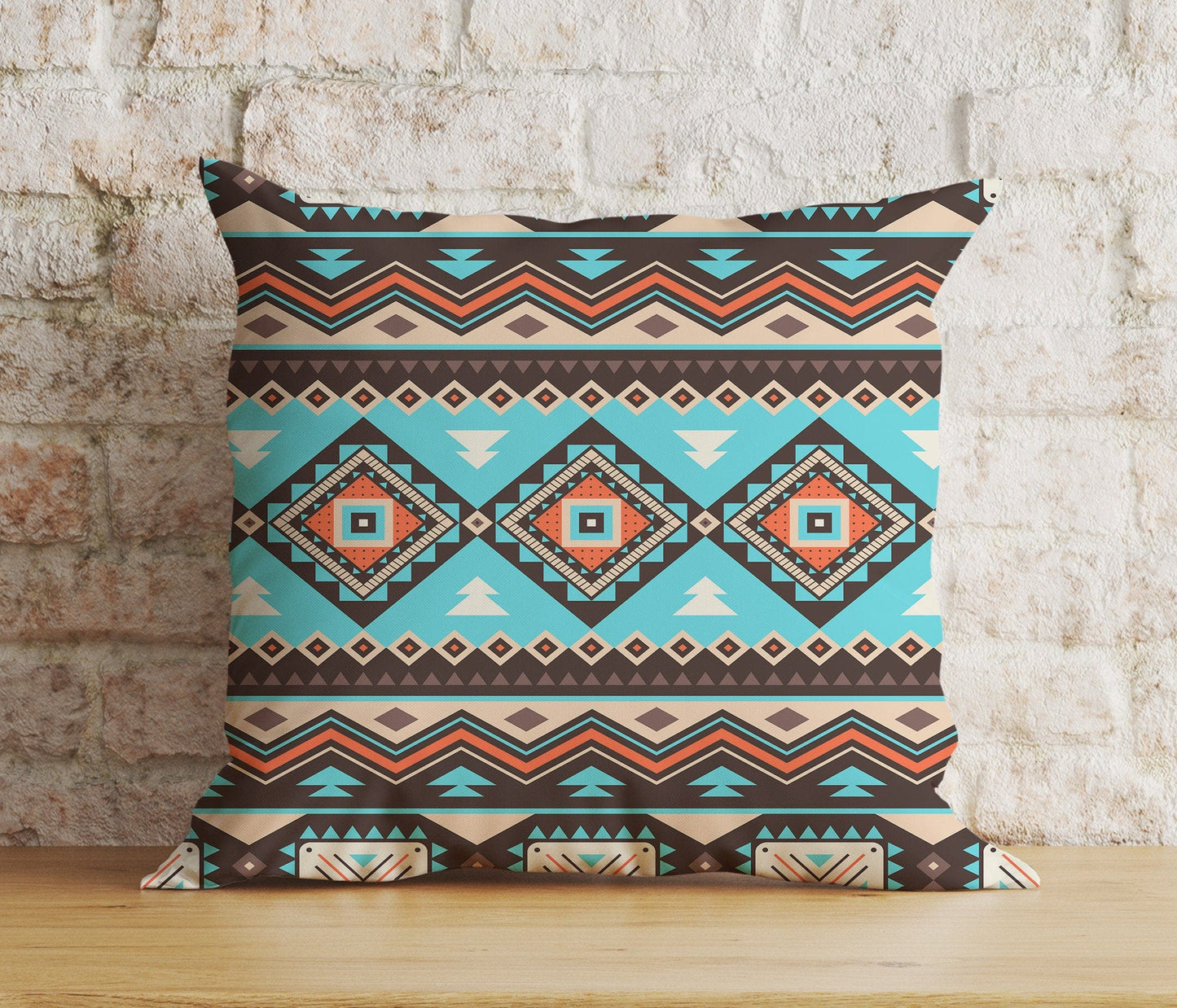Onay 4 / 12 x 12 inch (30 x 30 cm) Double Side Aztec Kilim Cushion Cover Ethnic Southwestern Bedroom Throw Pillow Cover