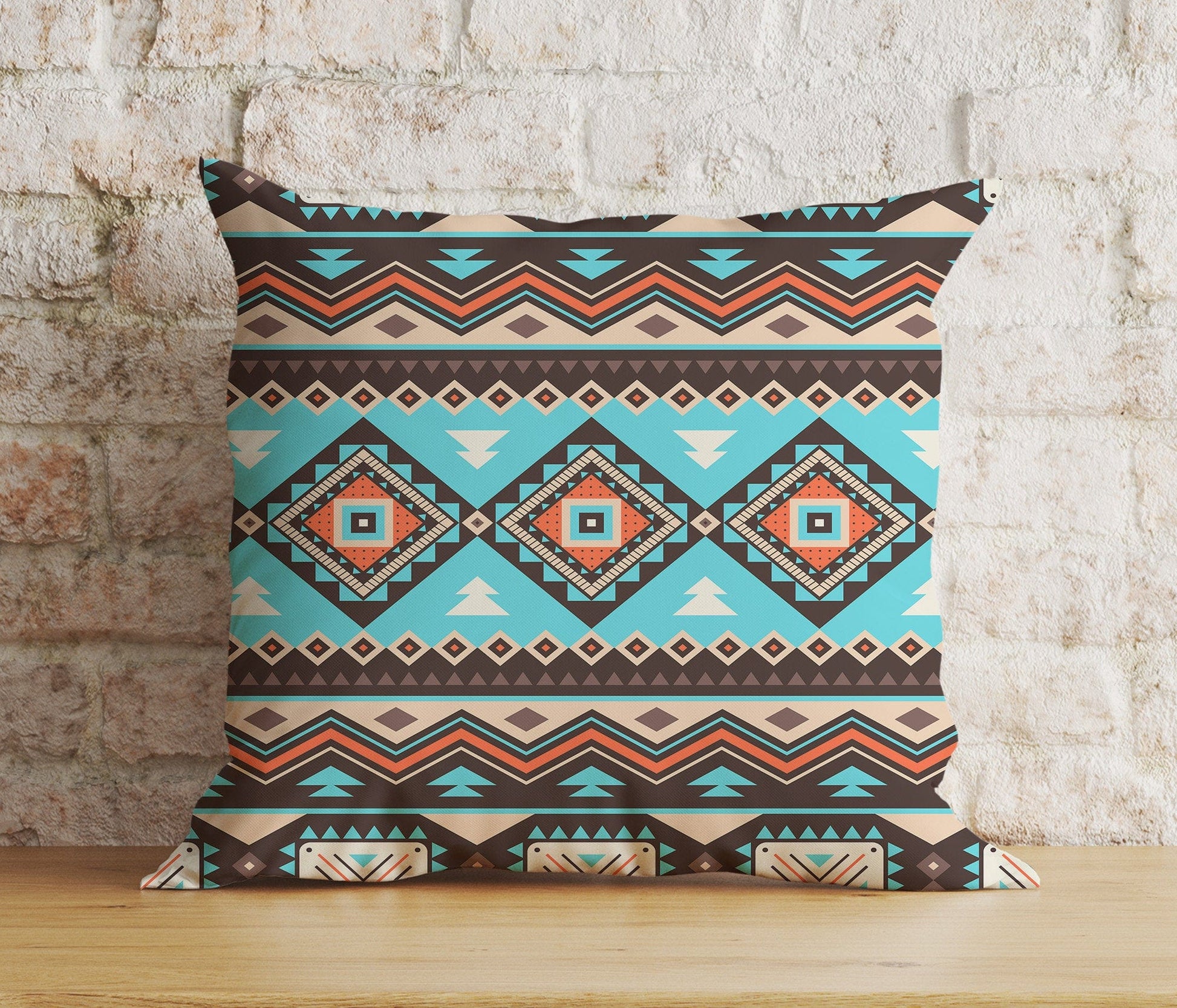 Onay 4 / 12 x 12 inch (30 x 30 cm) Double Side Aztec Kilim Cushion Cover Ethnic Southwestern Bedroom Throw Pillow Cover