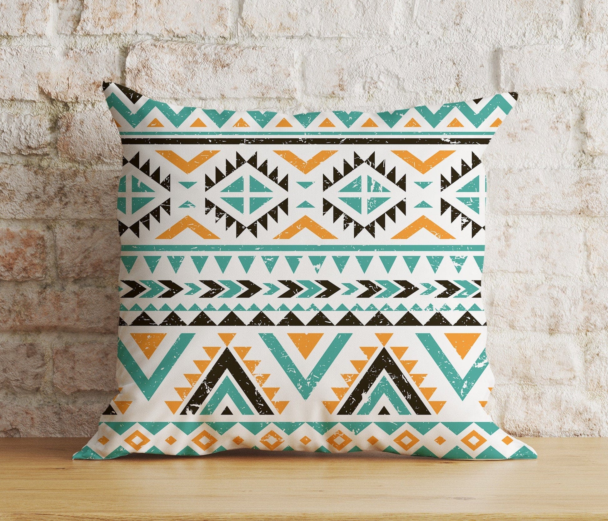 Onay 3 / 12 x 12 inch (30 x 30 cm) Double Side Aztec Kilim Cushion Cover Ethnic Southwestern Bedroom Throw Pillow Cover