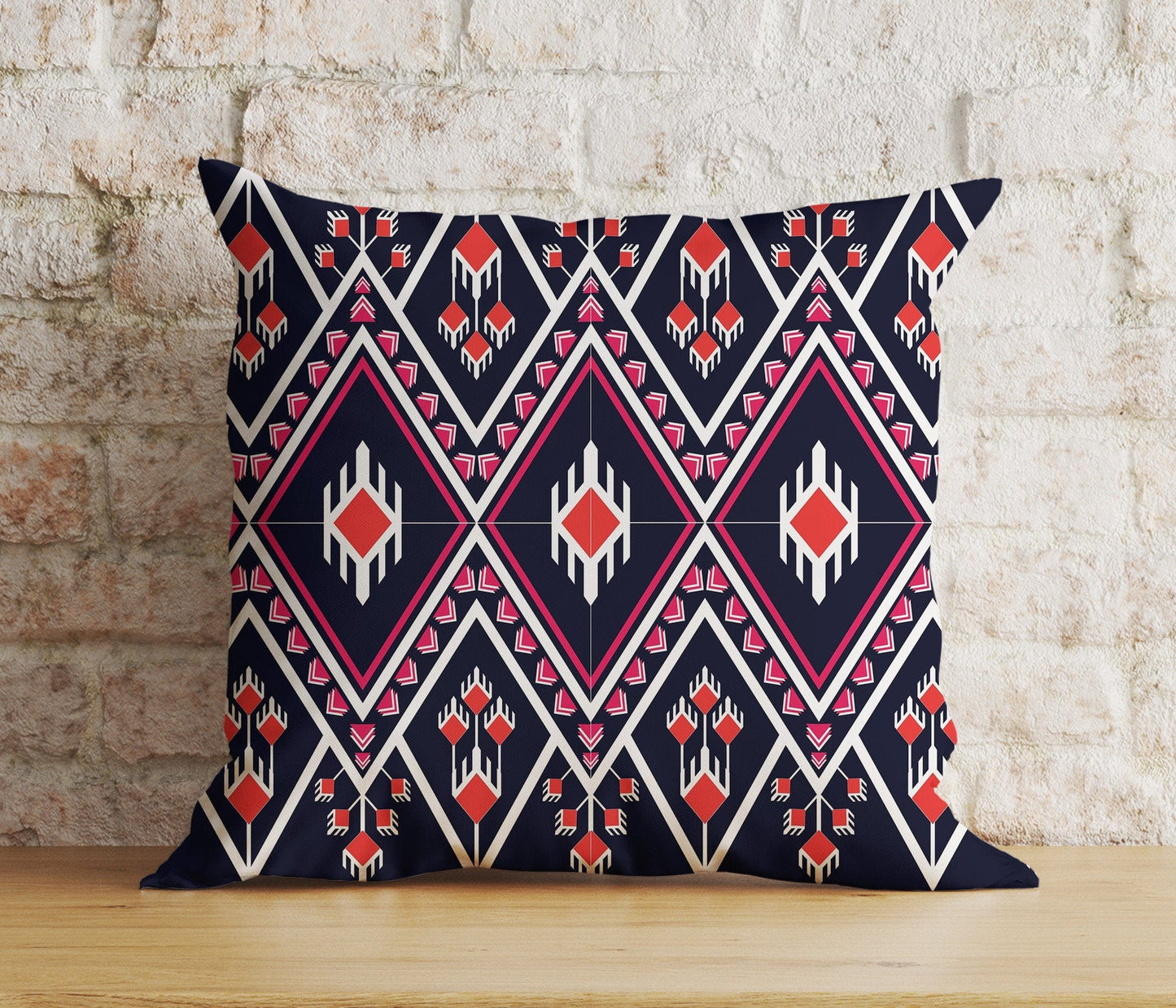 Onay 1 / 12 x 12 inch (30 x 30 cm) Double Side Aztec Kilim Cushion Cover Ethnic Southwestern Bedroom Throw Pillow Cover