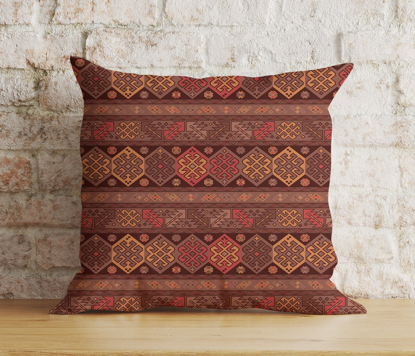 Onay 8 / 12 x 12 inch (30 x 30 cm) Double Side Aztec Southwestern Cushion Cover Traditional Turkish Kilim Pillow Cover