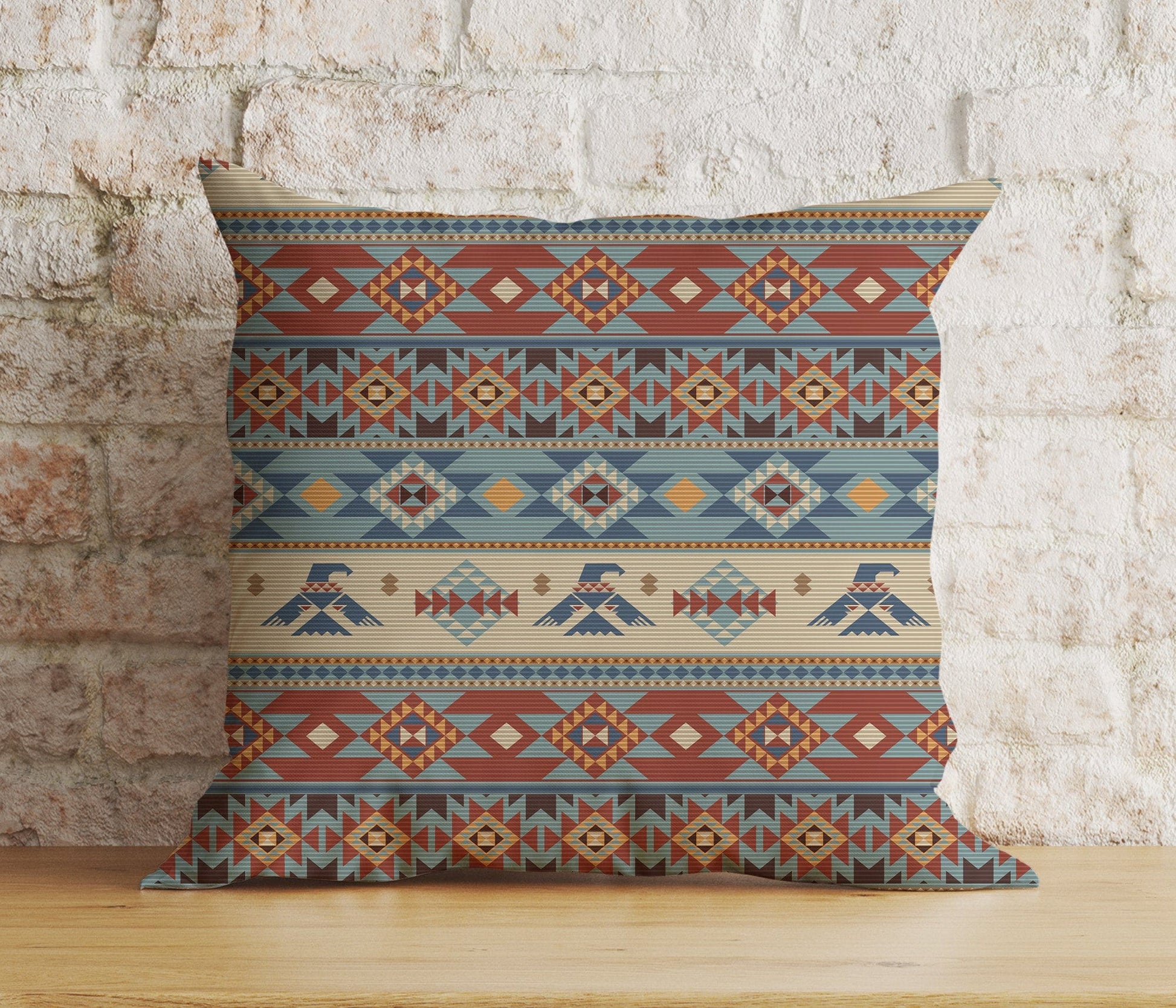 Onay 3 / 12 x 12 inch (30 x 30 cm) Double Side Aztec Southwestern Cushion Cover Turkish Kilim Euro Shams Pillow Cover