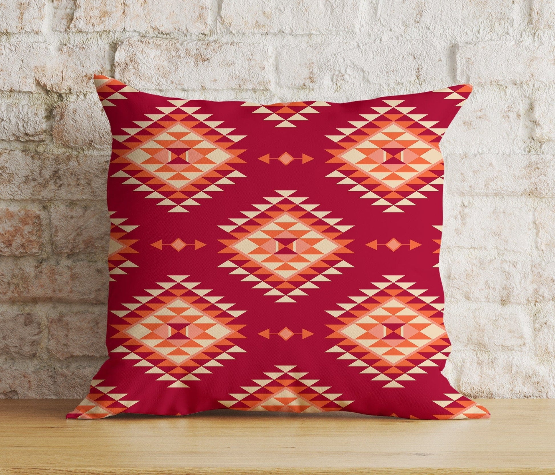 Onay 2 / 12 x 12 inch (30 x 30 cm) Double Side Aztec Southwestern Cushion Cover Turkish Kilim Euro Shams Pillow Cover