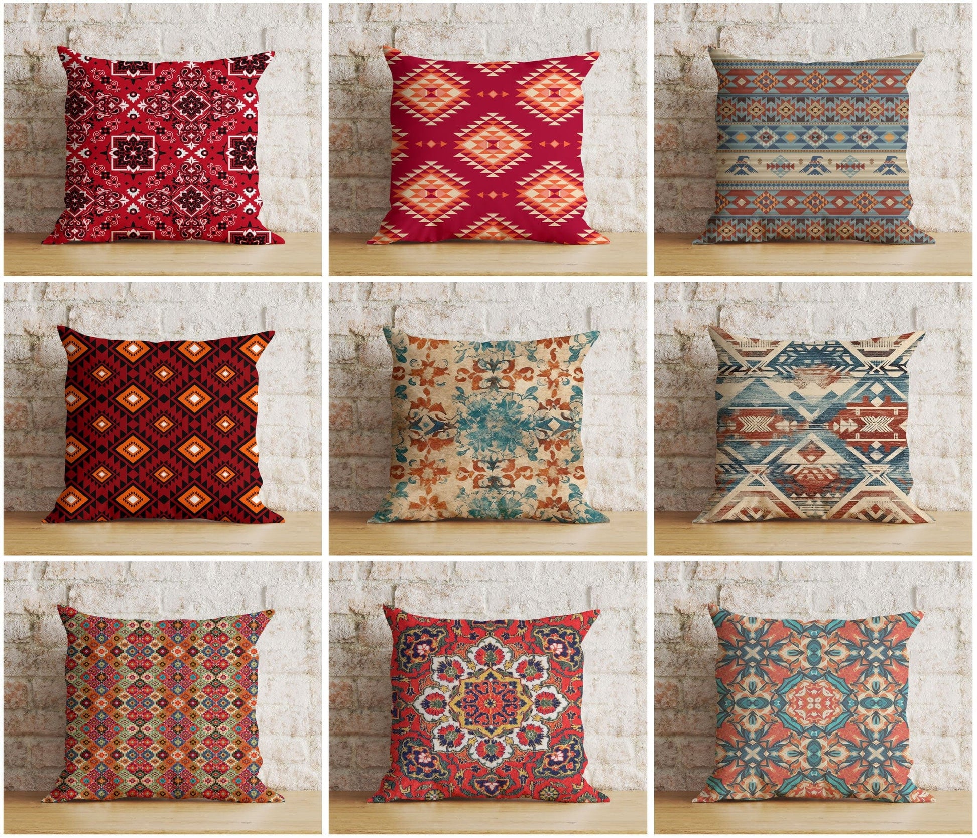 Onay Aztec Southwestern Cushion Cover Turkish Kilim Euro Shams Pillow Cover