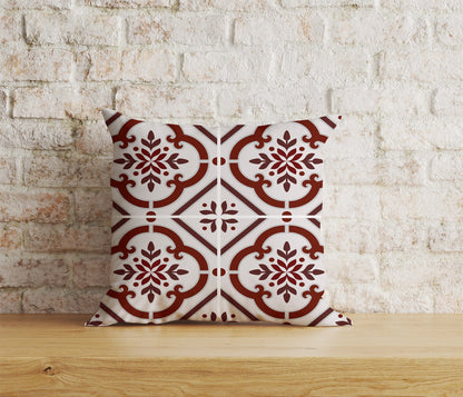 Onay Home Textile Cushion Covers 7 / 12 x 12 inch (30 x 30 cm) Double Side Azulejos Portuguese Red & Blue Pattern Cushion Covers