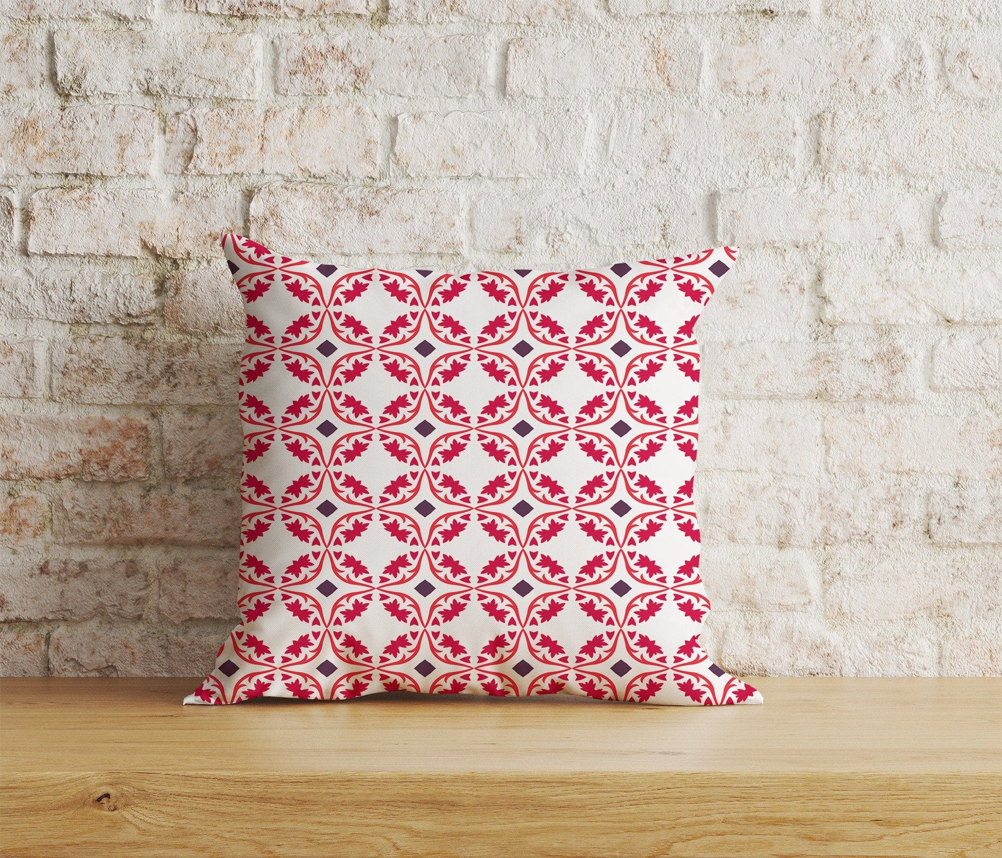 Onay Home Textile Cushion Covers 5 / 12 x 12 inch (30 x 30 cm) Double Side Azulejos Portuguese Red & Blue Pattern Cushion Covers