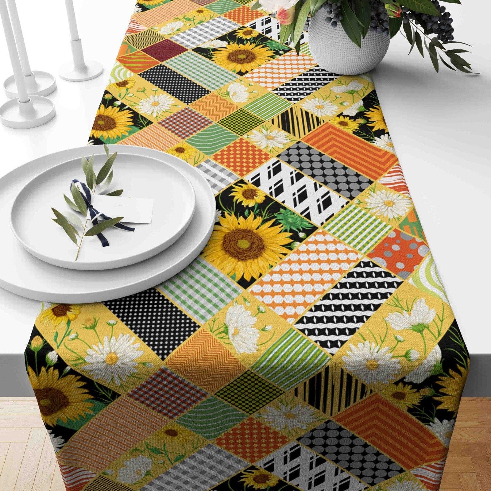Onay Home Textile 2 / 12 x 46 inch (30 x 120 cm) Bird of Paradise Floral Table Runner Tropical Kitchen Runner