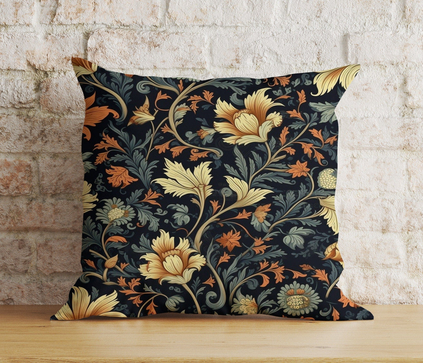 Onay 5 / 12 x 12 inch (30 x 30 cm) Double Side Black Floral Cushion Cover Dark Floral Bedroom Throw Pillow Cover