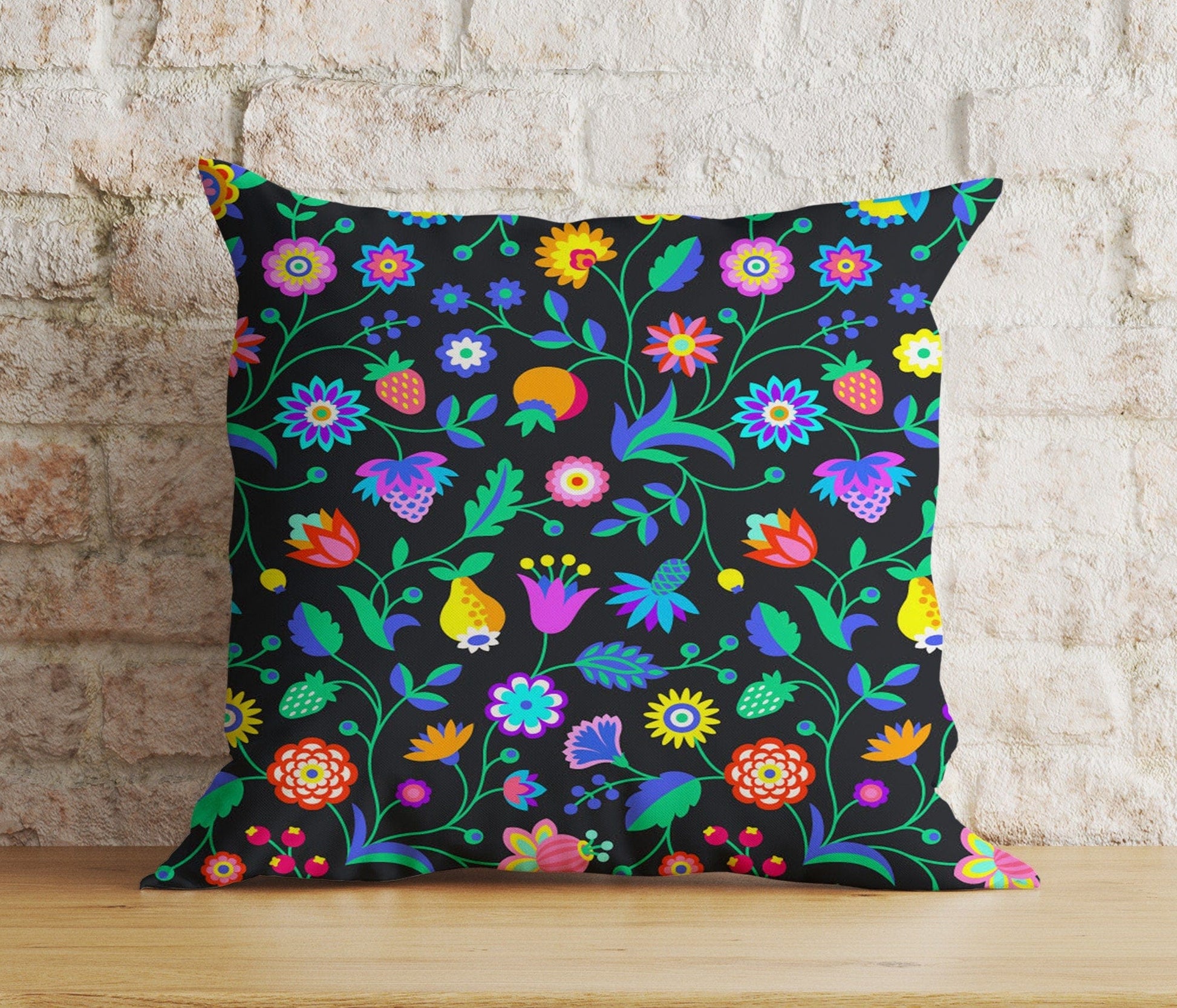Onay 4 / 12 x 12 inch (30 x 30 cm) Double Side Blossom Cushion Cover Spring Floral Living Room Pillow Cover