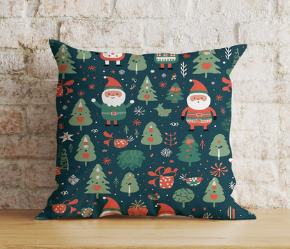 Onay 8 / 12 x 12 inch (30 x 30 cm) Double Side Blue Christmas Festive Ornament Pine Tree Print Cushions Covers