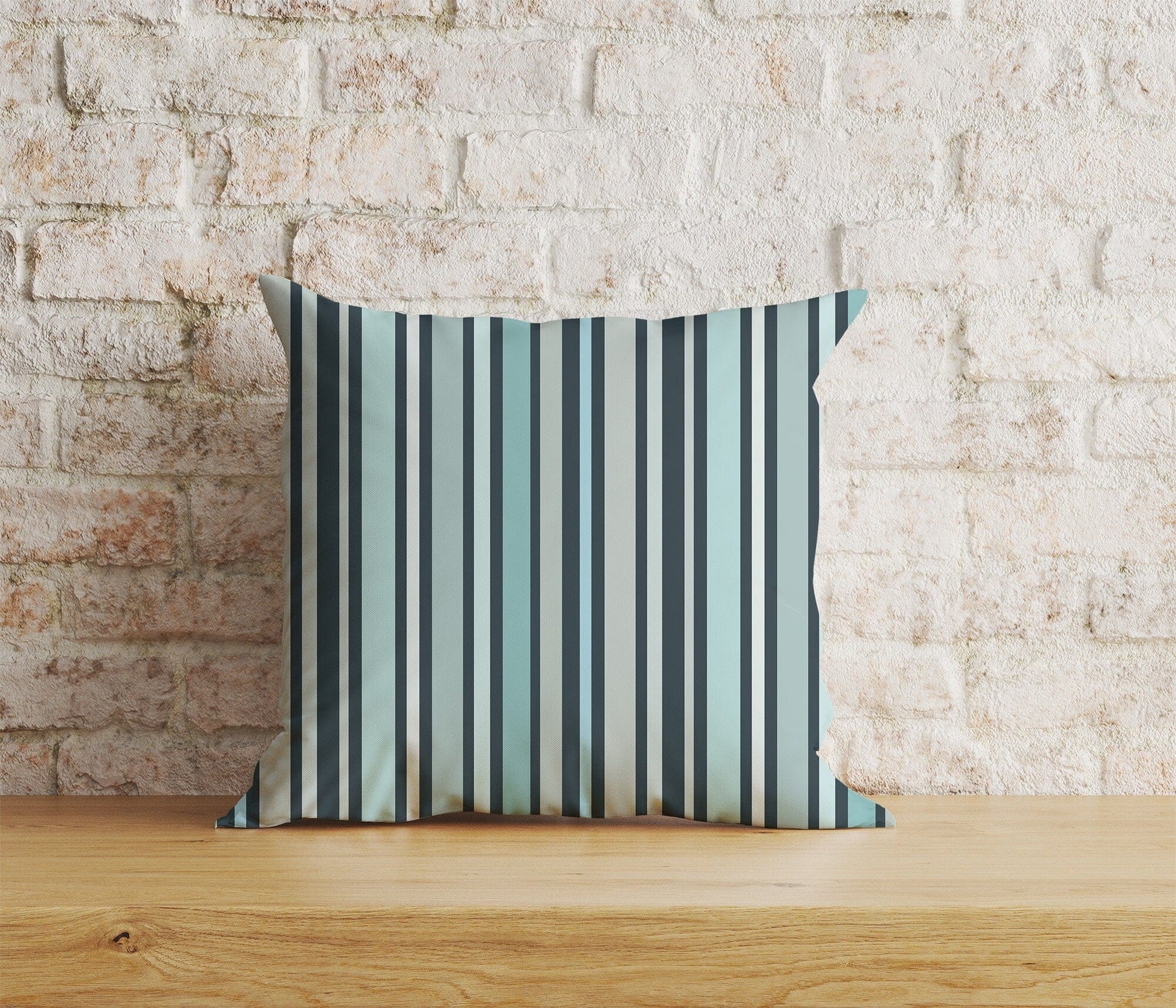 Onay Home Textile 9 / 12 x 12 inch (30 x 30 cm) Double Side Blue Stripe Cushion Cover Straight Line Throw Cushions