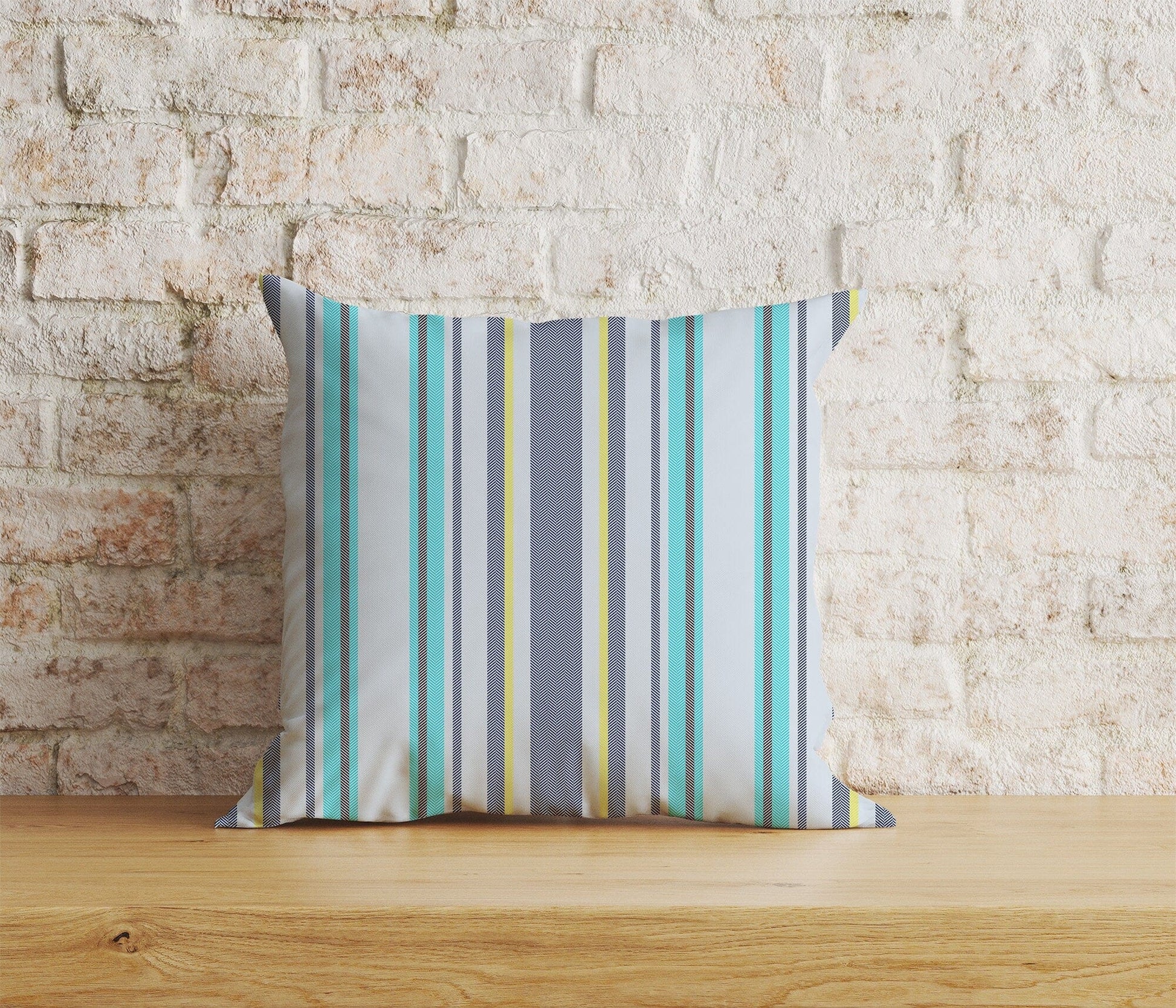 Onay Home Textile 8 / 12 x 12 inch (30 x 30 cm) Double Side Blue Stripe Cushion Cover Straight Line Throw Cushions