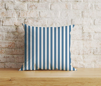 Onay Home Textile 2 / 12 x 12 inch (30 x 30 cm) Double Side Blue Stripe Cushion Cover Straight Line Throw Cushions