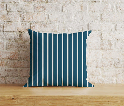 Onay Home Textile 1 / 12 x 12 inch (30 x 30 cm) Double Side Blue Stripe Cushion Cover Straight Line Throw Cushions