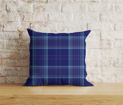Onay Home Textile Cushion Covers 7 / 12 x 12 inch (30 x 30 cm) Double Side Blue Tartan Plaid Cushion Covers Checkered Pillow Cover