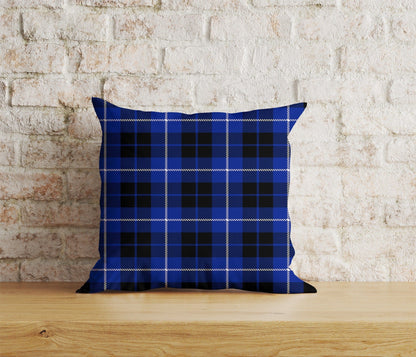 Onay Home Textile Cushion Covers 4 / 12 x 12 inch (30 x 30 cm) Double Side Blue Tartan Plaid Cushion Covers Checkered Pillow Cover