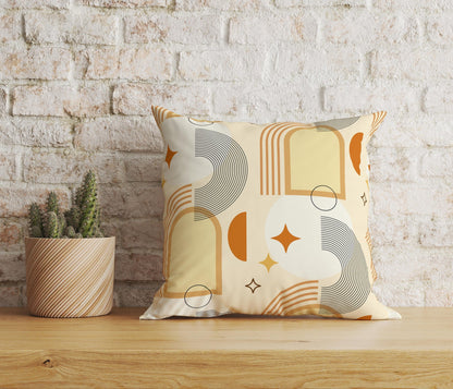 Onay Home Textile Cushion Covers 4 / 12 x 12 inch (30 x 30 cm) Double Side Boho Linen Cushion Cover Orange Brown Square Pillow Cover