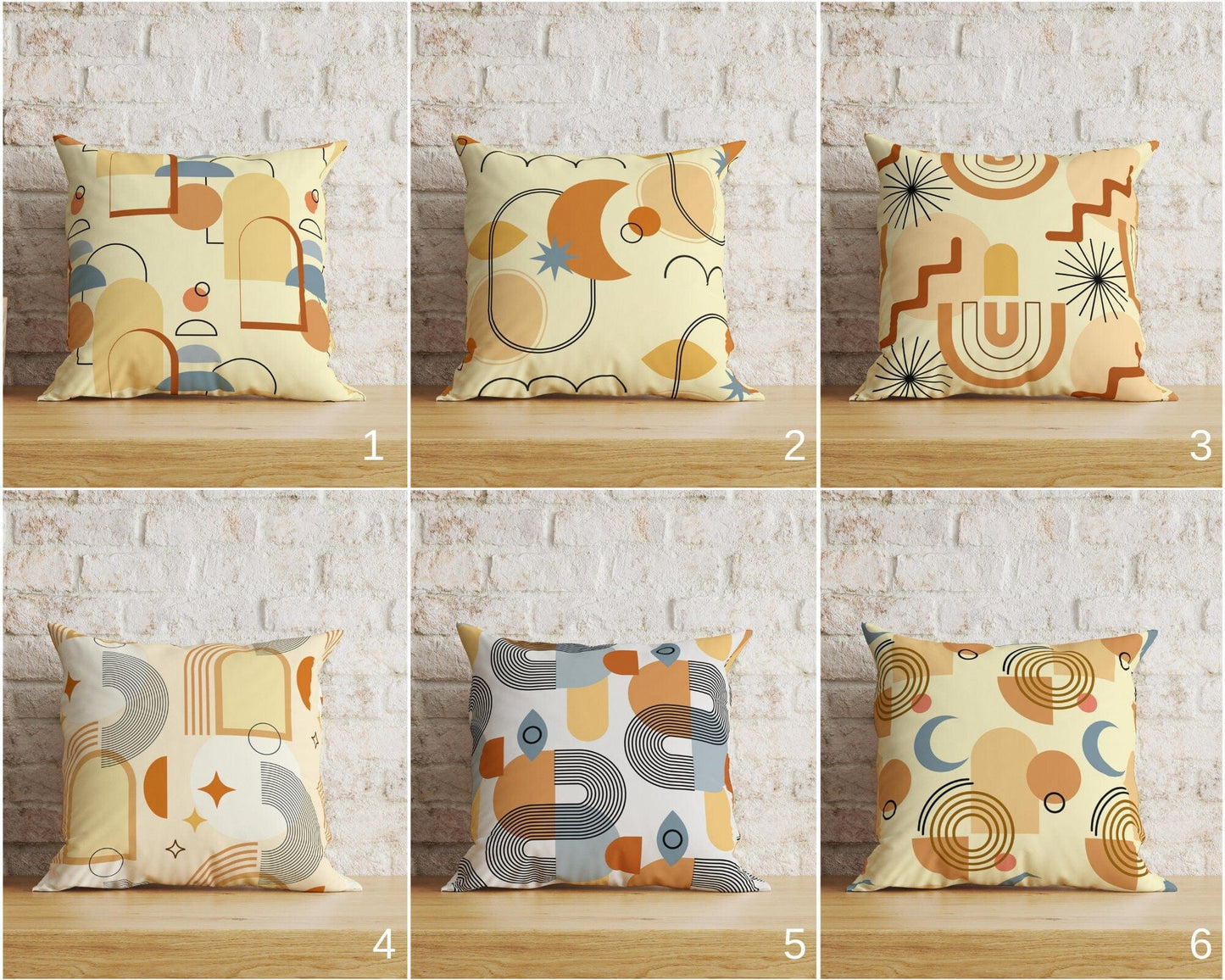 Onay Home Textile Cushion Covers Boho Linen Cushion Cover Orange Brown Square Pillow Cover