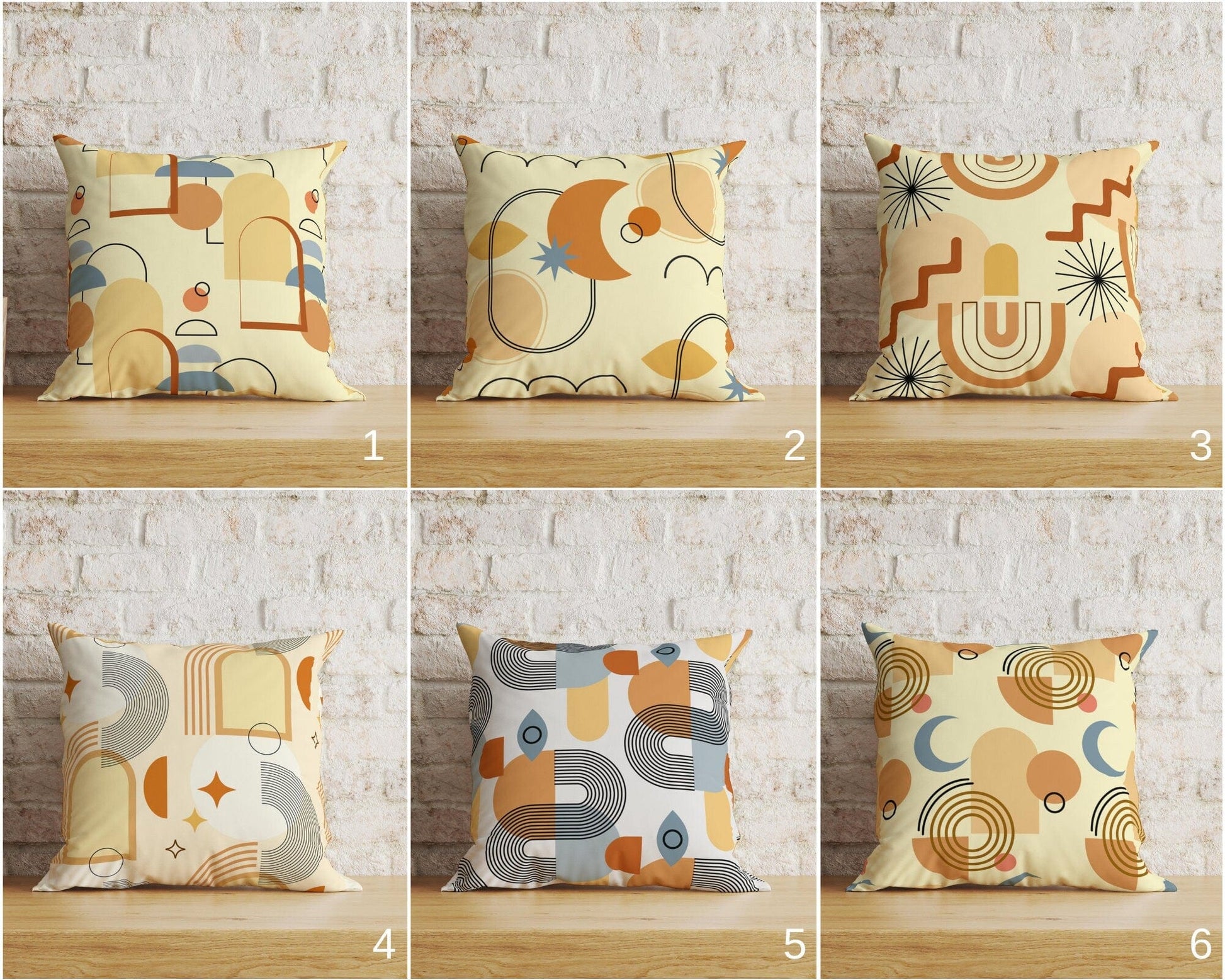 Onay Home Textile Cushion Covers Boho Linen Cushion Cover Orange Brown Square Pillow Cover