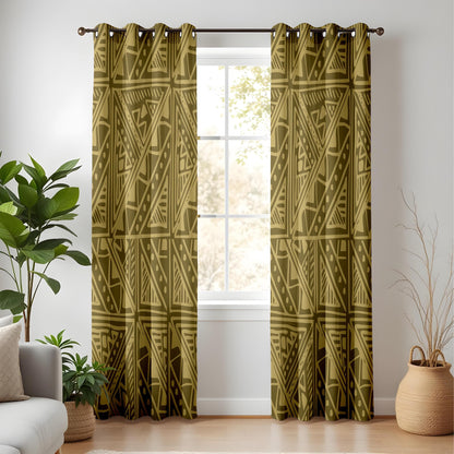 Onay Boho Tribal Curtains – African-Inspired Geometric Drapes in Warm Earthy Tones