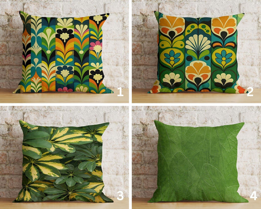 Onay Botanical Floral Cushion Cover Green Tropical Pillow Cover