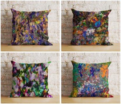 Onay Brush Paint Cushion Cover Farmhouse Pillow Cover Colorful Bedroom Throw Cushion