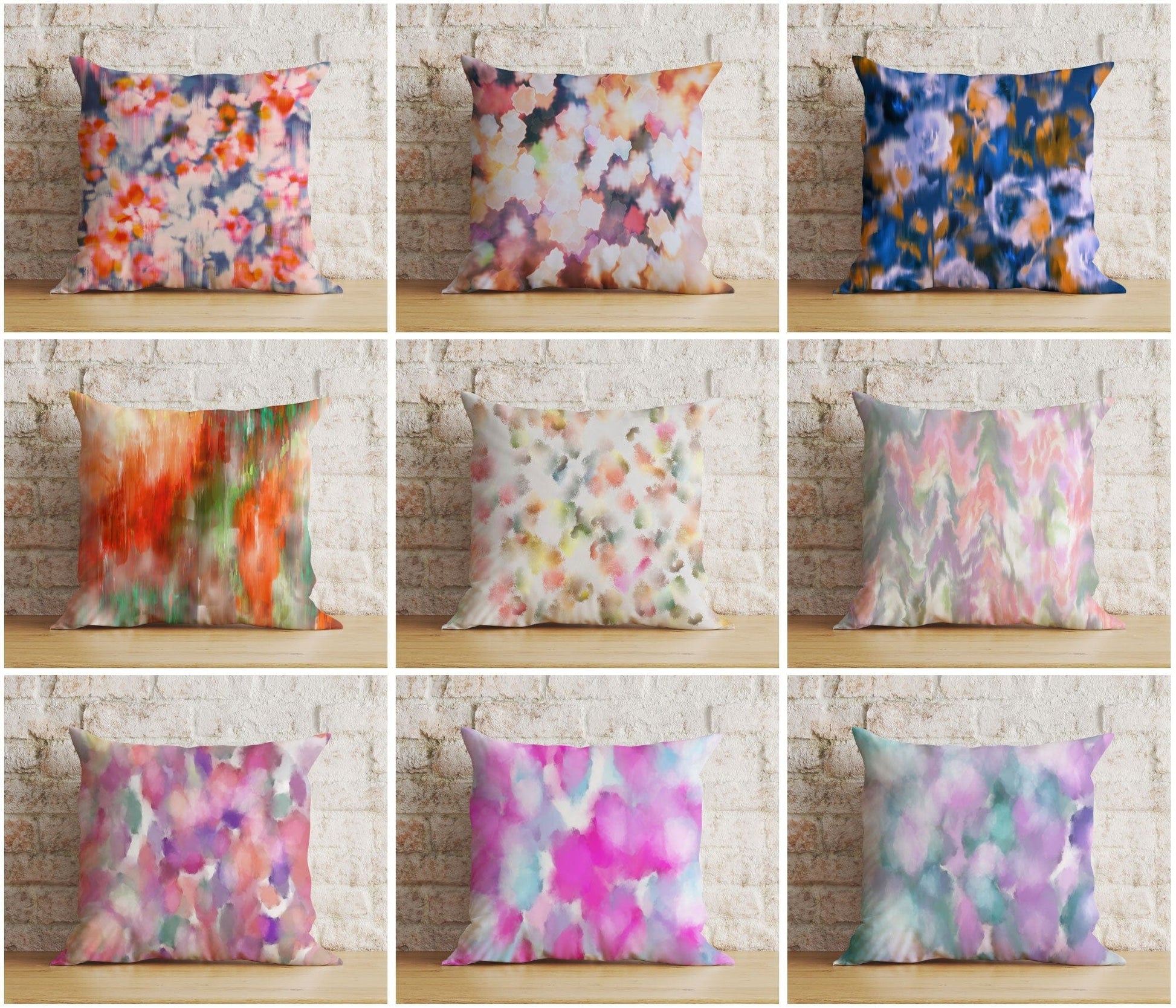 Onay Cushion Covers Brush Stroke Cushion Cover Colourful Euro Sham Bedroom Throw Pillow Cover