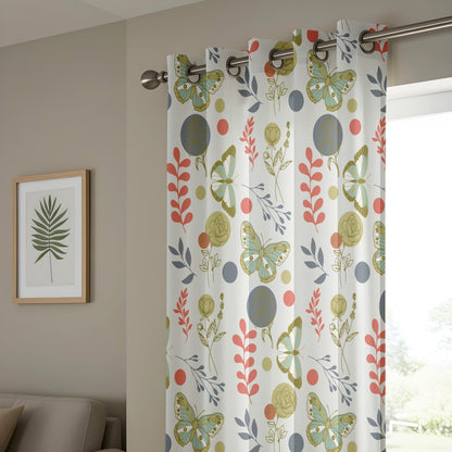 Onay Butterfly and Floral Curtains, Playful Nature-Inspired Design