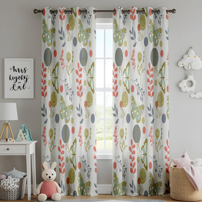 Onay Butterfly and Floral Curtains, Playful Nature-Inspired Design