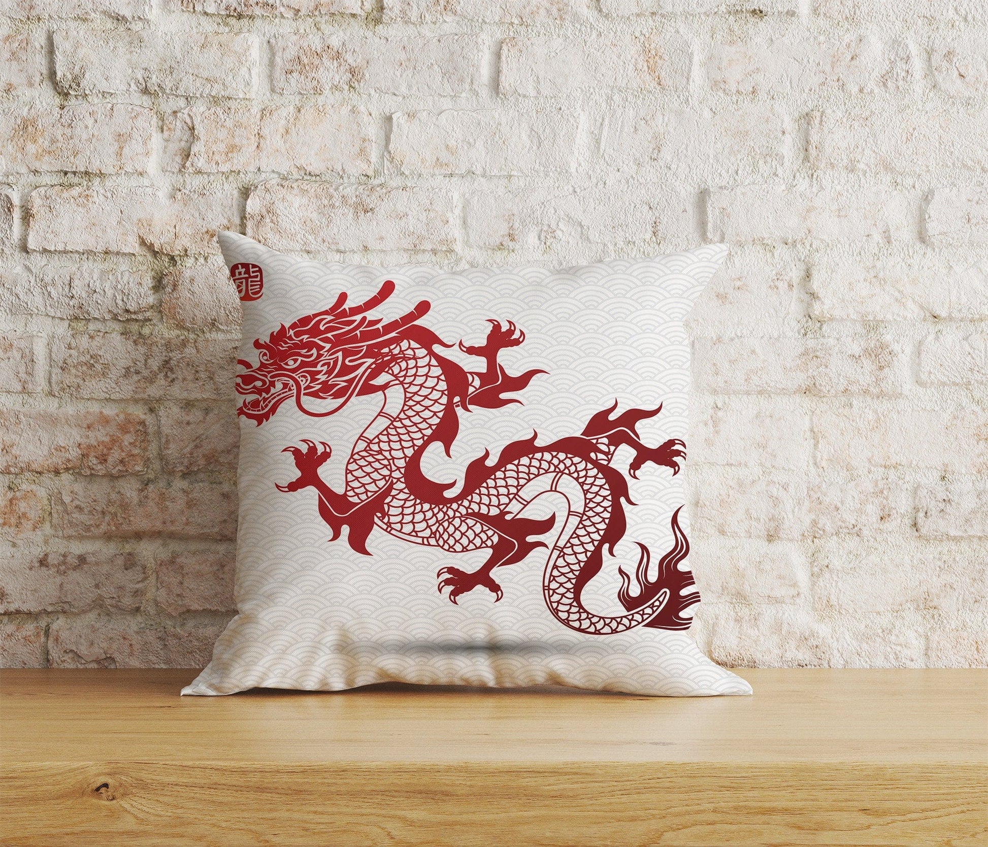 Onay Home Textile Cushion Covers 9 / 12 x 12 inch (30 x 30 cm) Double Side Chinese Dragons Cushion Cover Chinese New Year Pillow Cover
